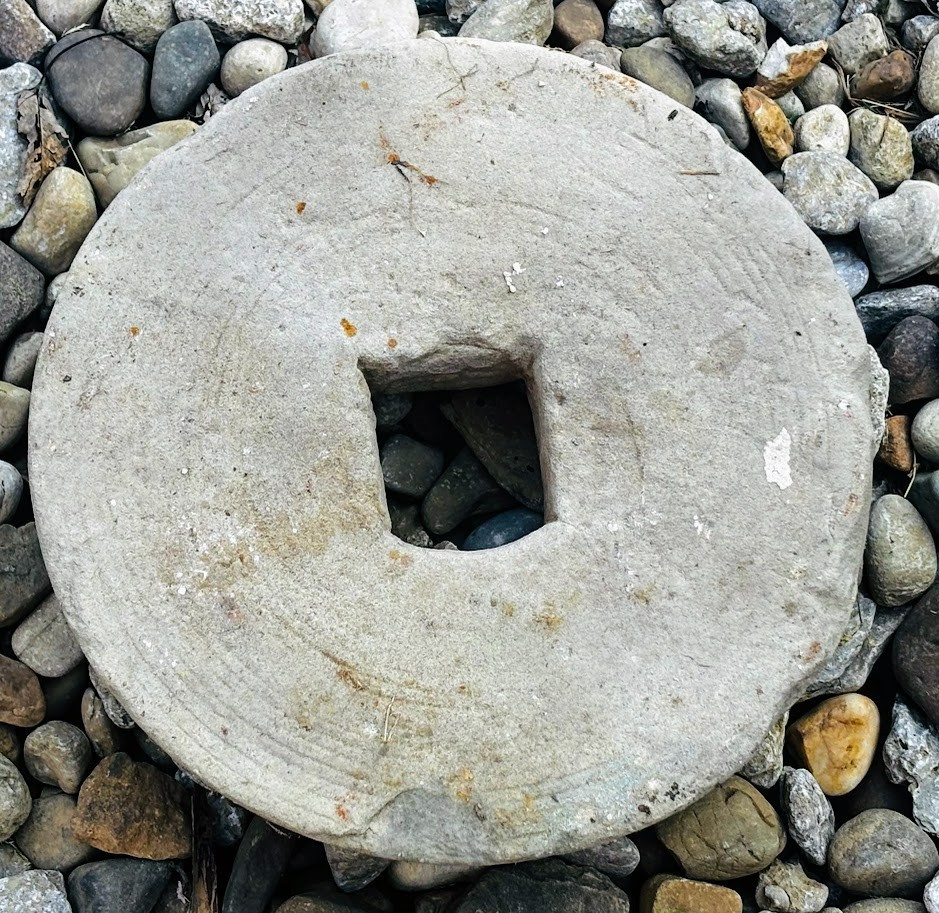 Antique Small Grinding Stone Primitive Stoneware Antiques Rustic Tool Yard Decor