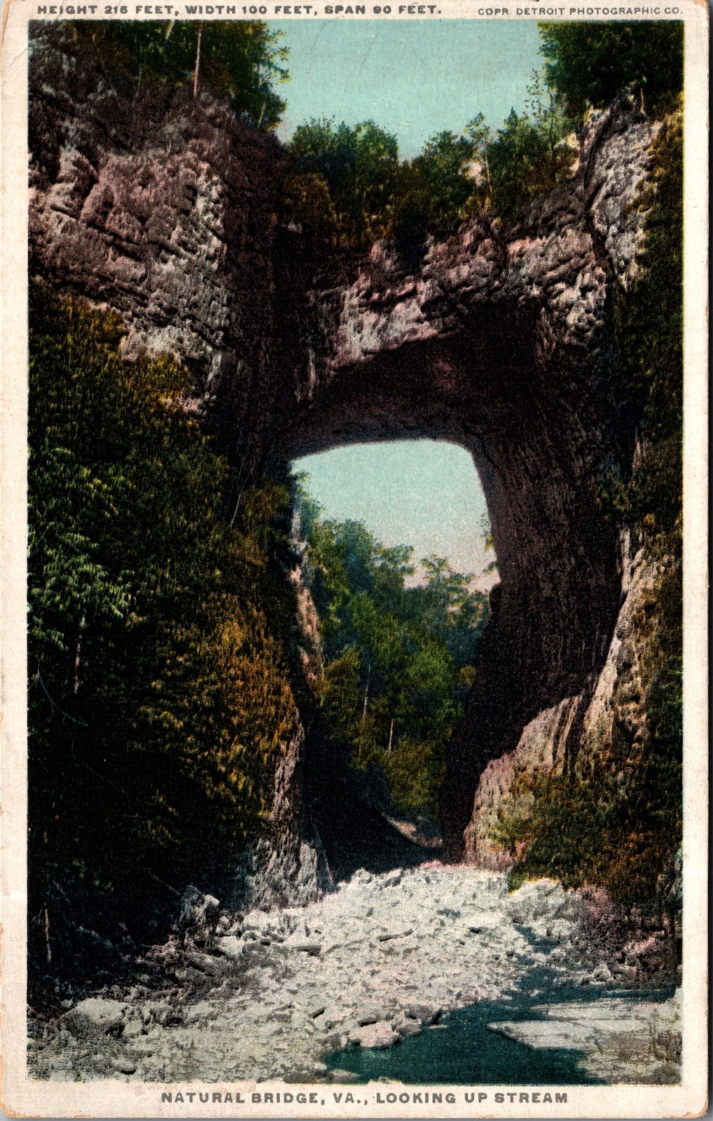 1920 Natural Bridge VA Postcard Detroit Publishing Co Phostint