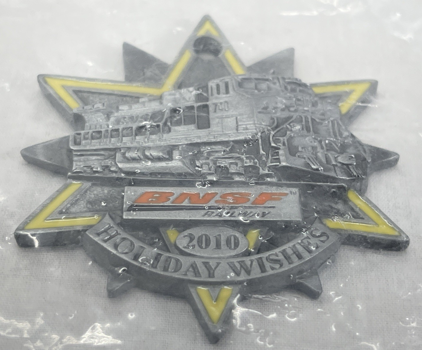 2010 BNSF Pewter Christmas Ornament  (Collection Addition 2010) Holiday Wishes