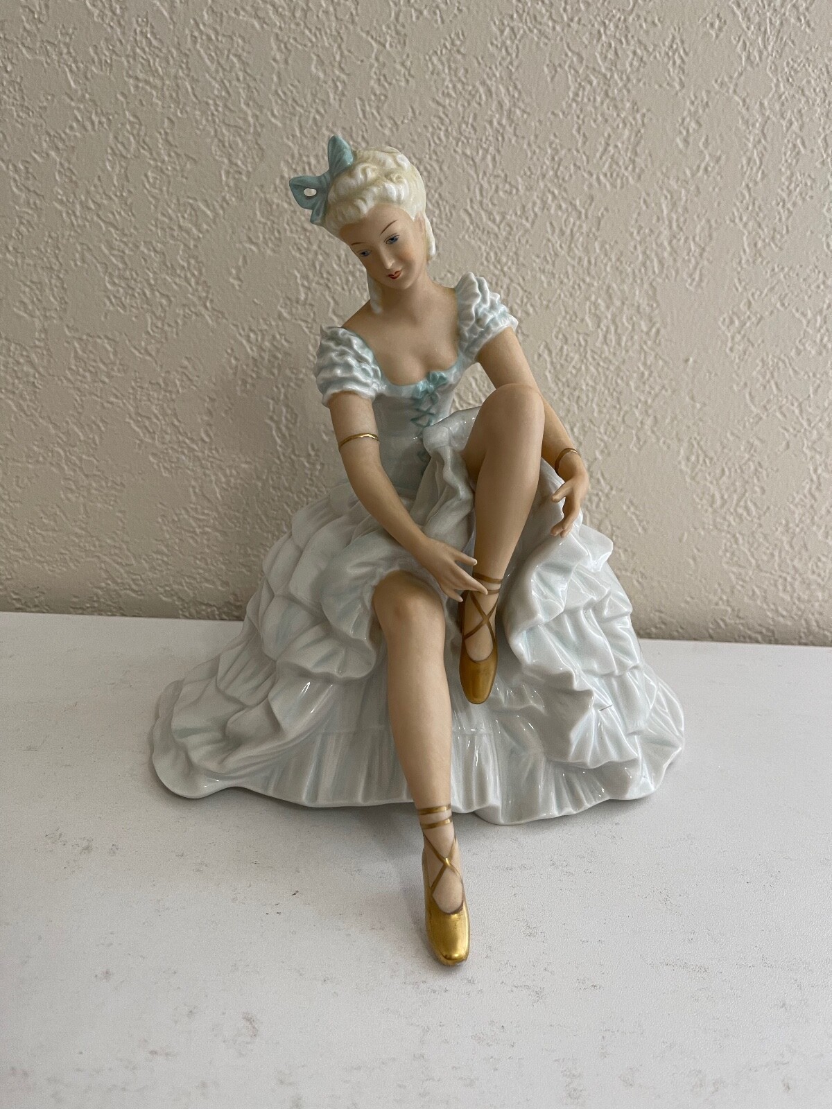 Vintage German Unterweissbach Porcelain Large Ballerina Woman Figurine