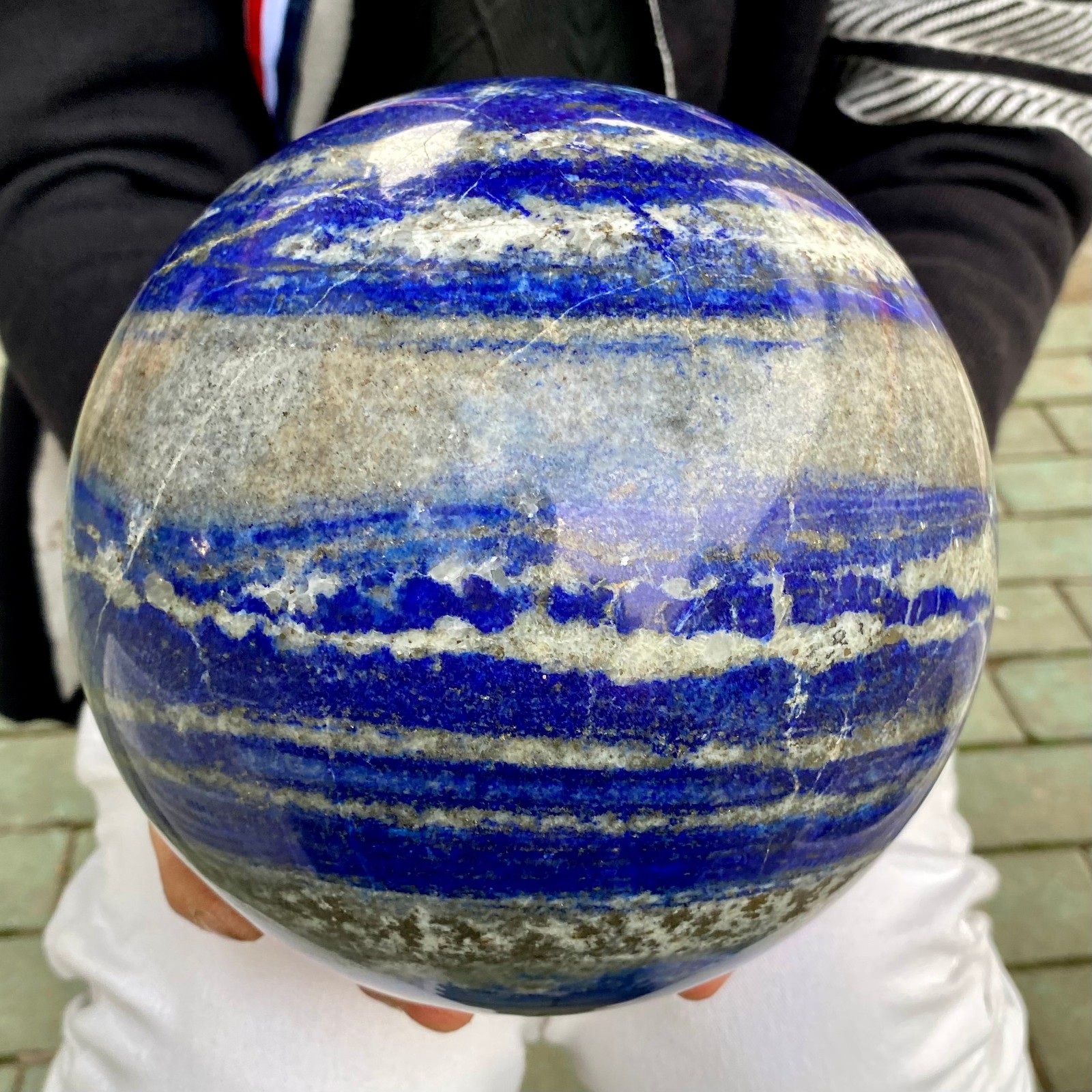18.38LB Large Natural Lapis Lazuli Quartz Sphere Large Crystal Ball Reiki Heal