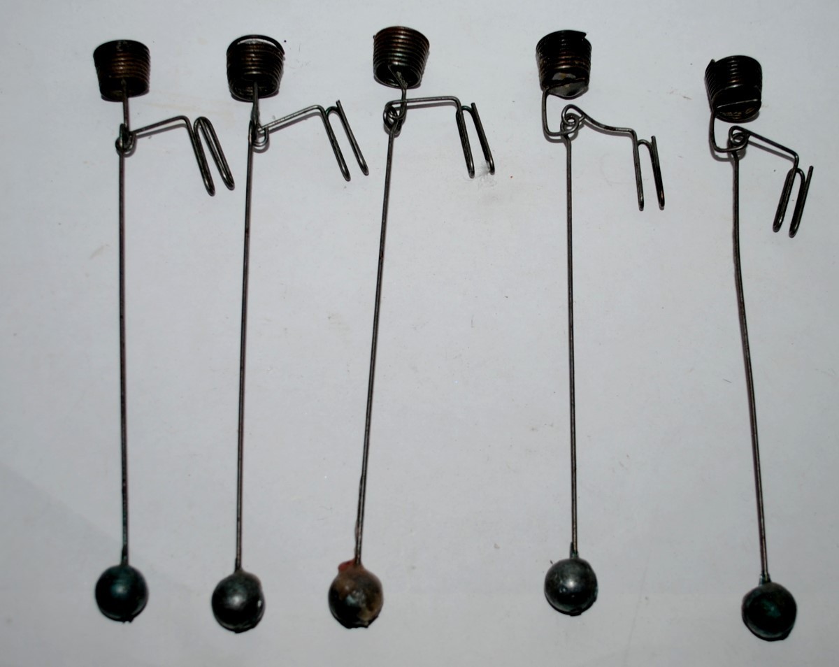 five antique German Pendant candle holder for the Christmas tree, 1920's