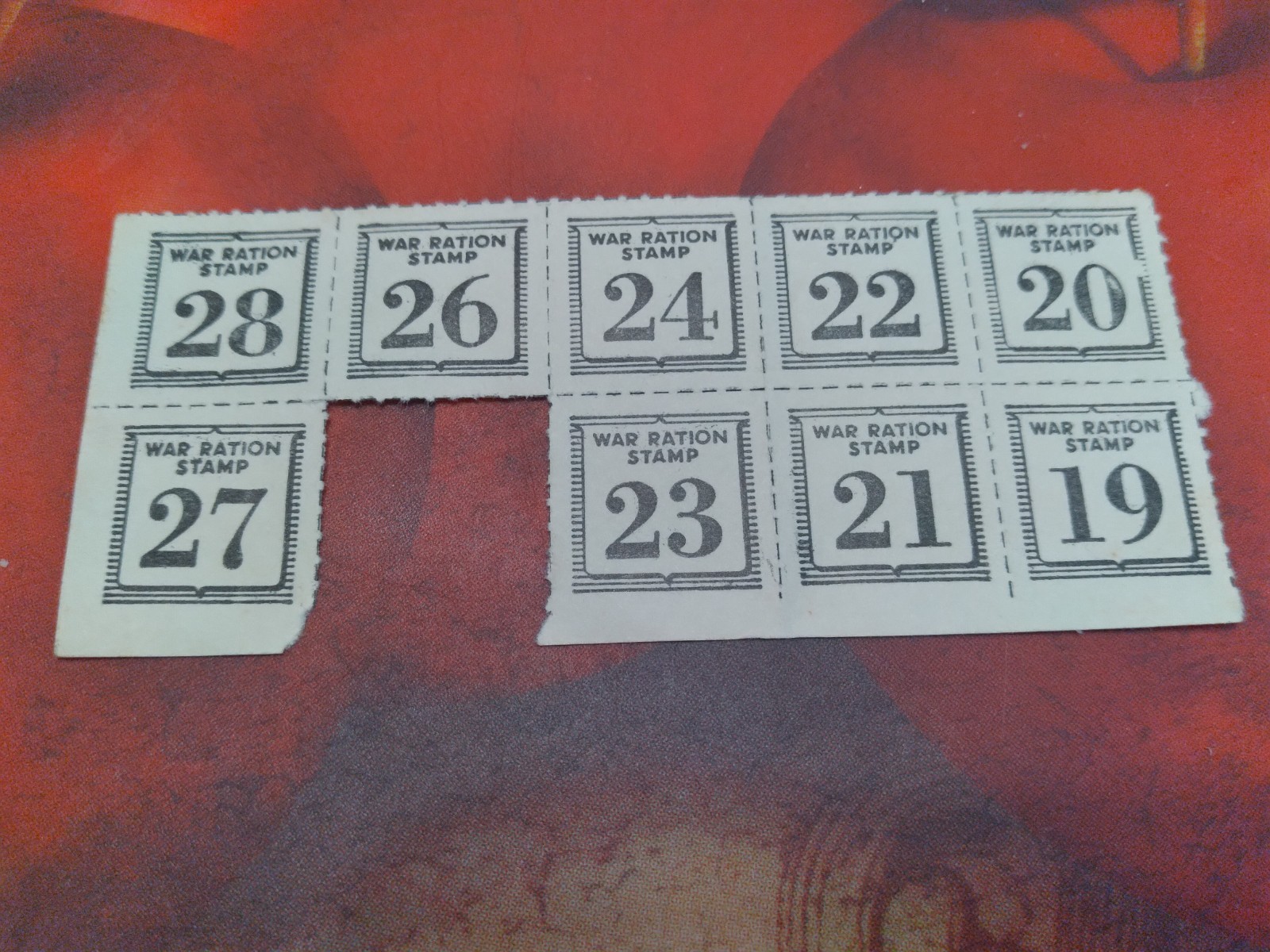 Vtg 1943 WW2 American War Original Ration Stamps