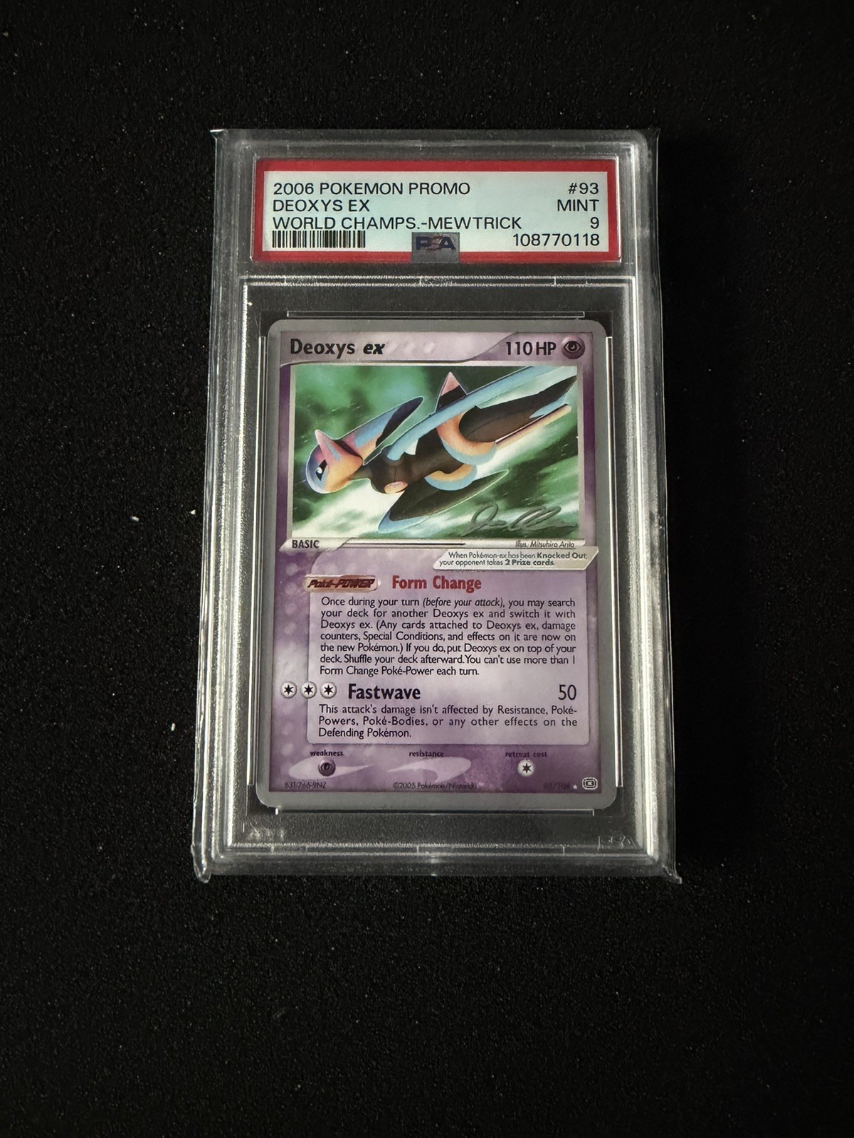 PSA 9 Deoxys ex 93/106 World Championships Mewtrick Non Holo 2006 Pokémon TCG