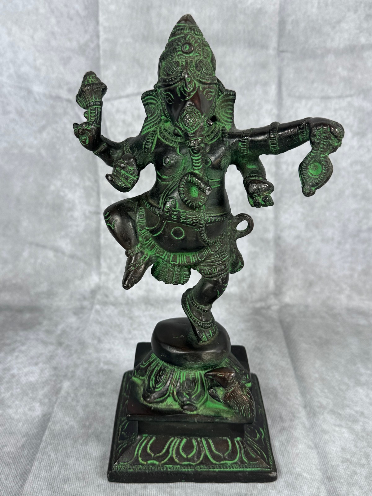 Dancing Ganesha Nritya Ganesh Cast Metal Statue 11\