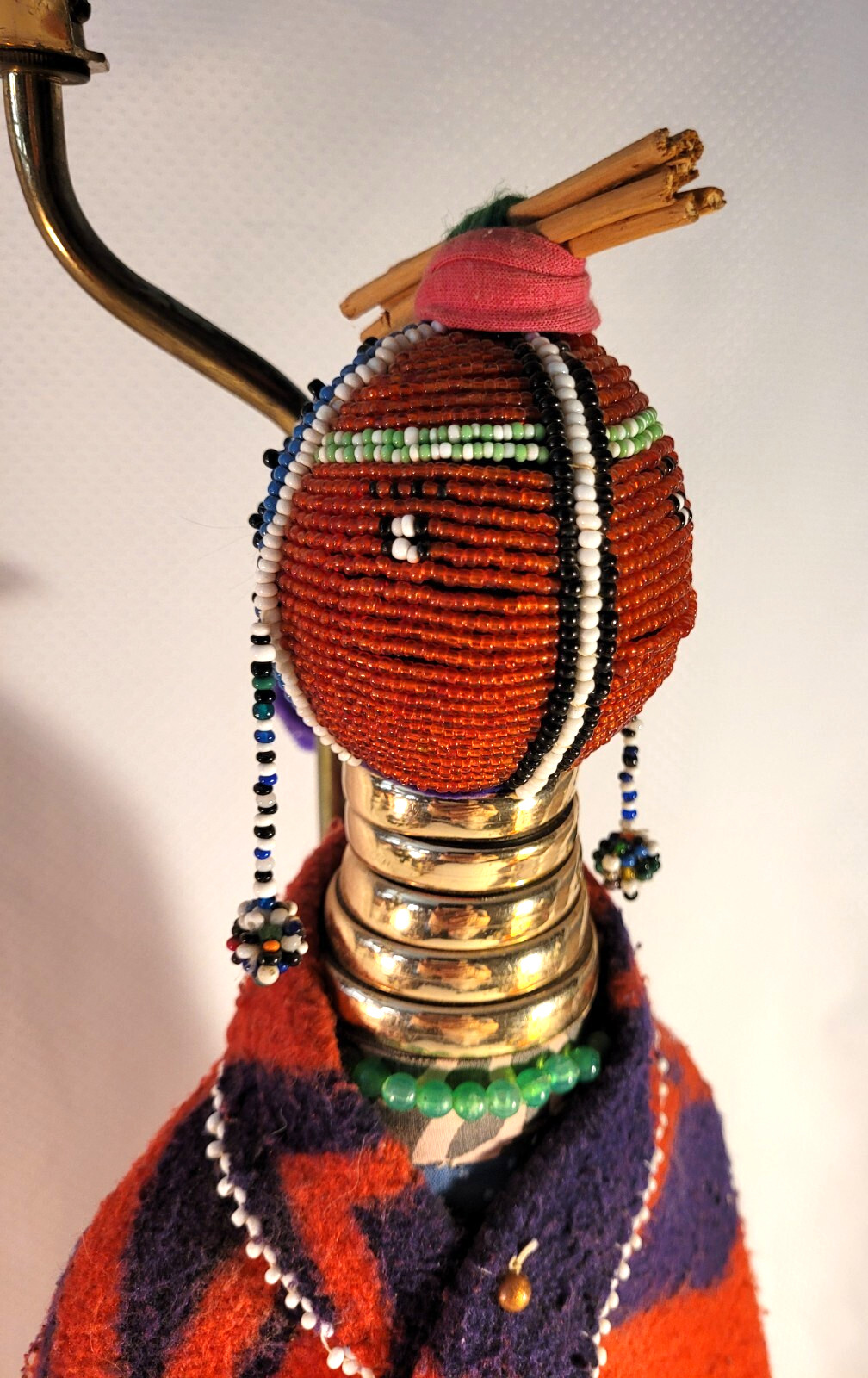 Vtg Lamp South African Ndebele Beads Fertility 26