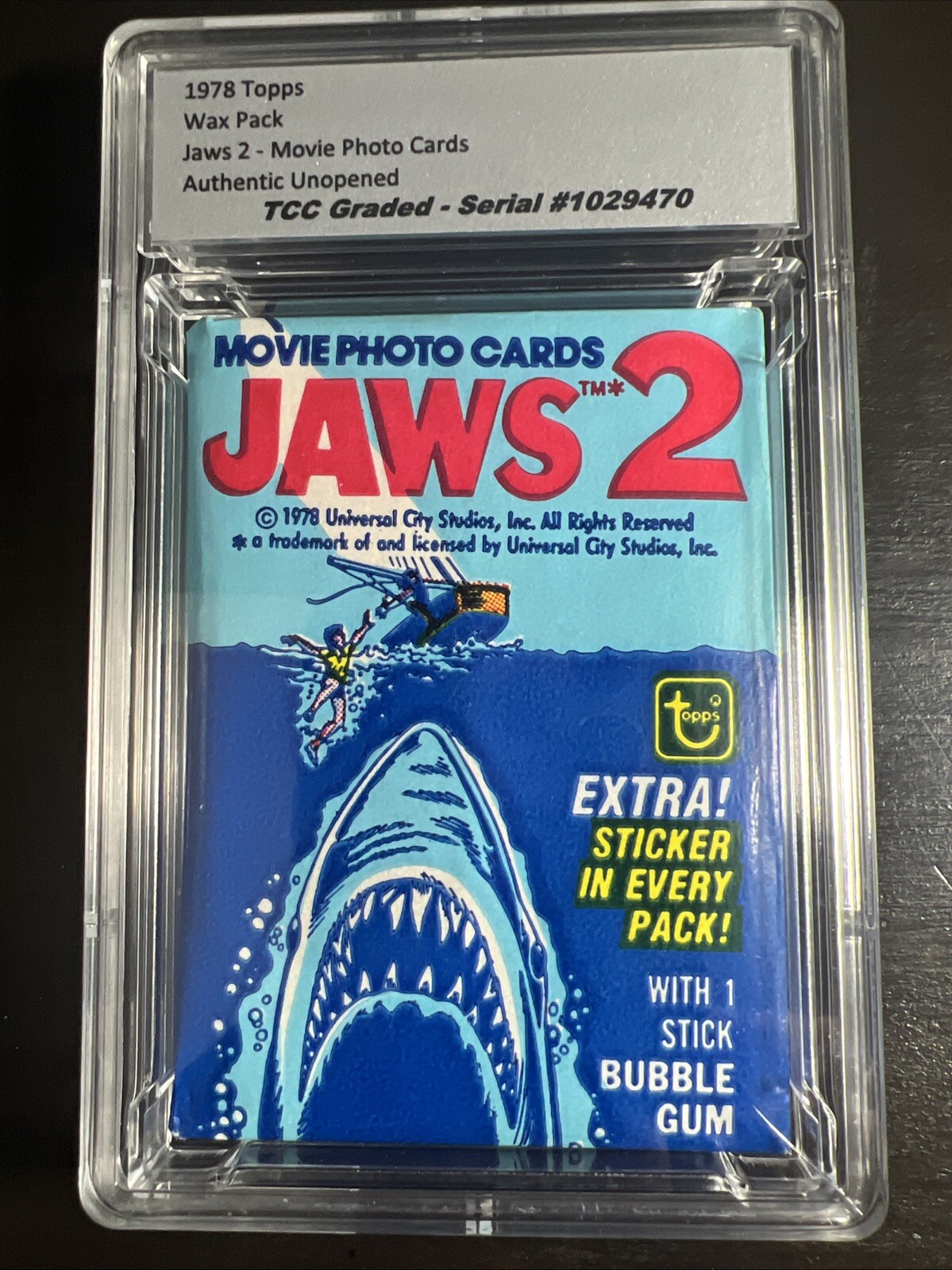 1978 Topps Jaws 2 Wax Pack Authentic Unopened Encapsulated