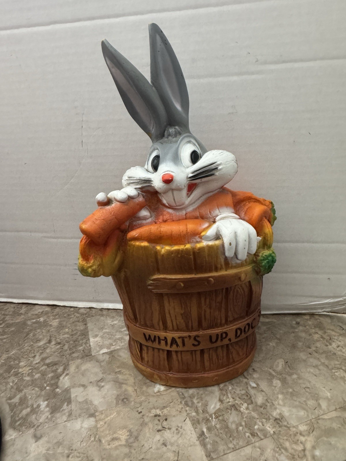 VINTAGE WB BUGS BUNNY WHATS UP DOC? VINYL TOY BANK 1972 WARNER BROS Looney Tunes