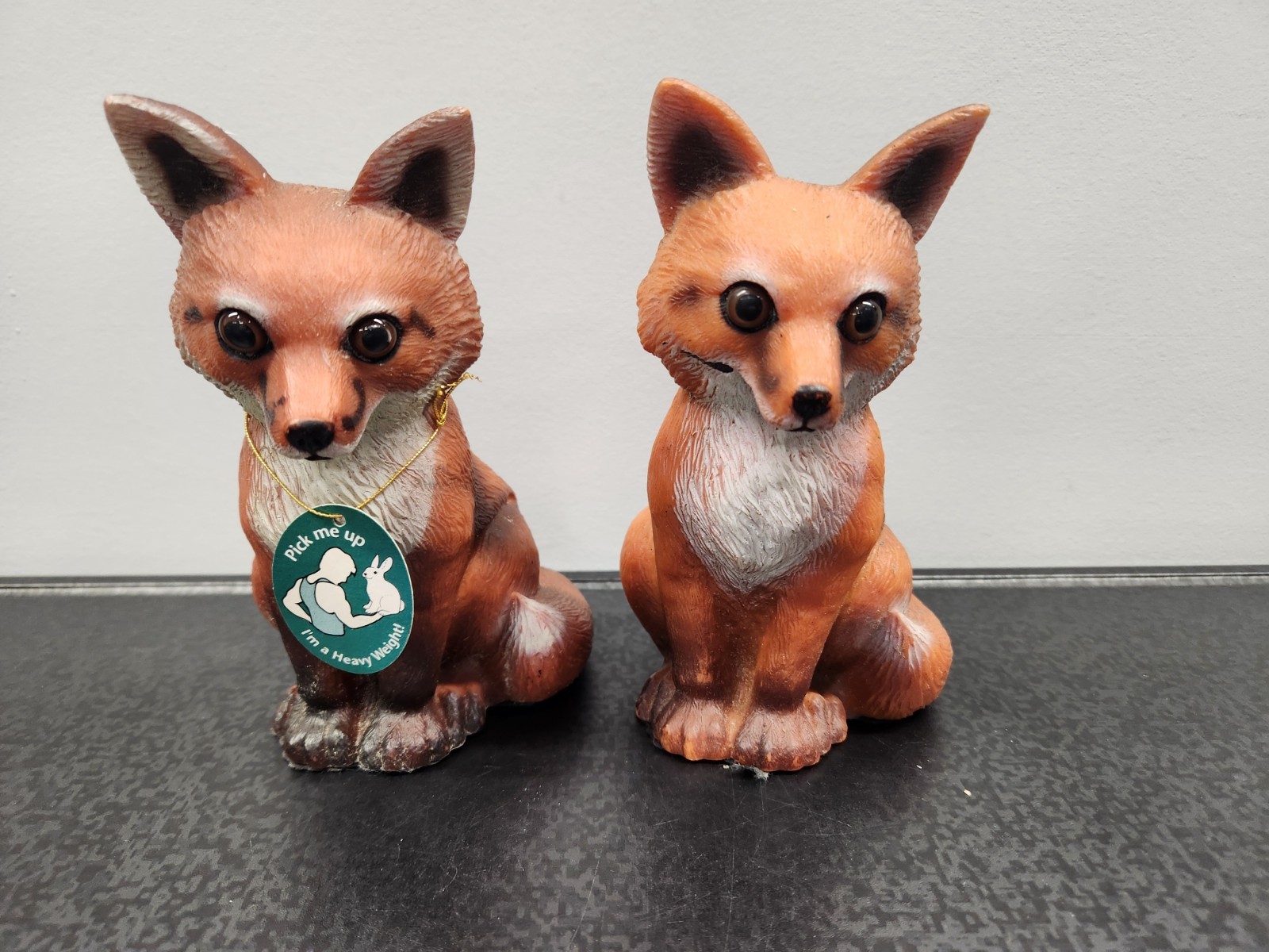 Lot of (2) Vtg Artline 90\'s Fox Figurines Resin Wildlife Art Line Decor ~ Good