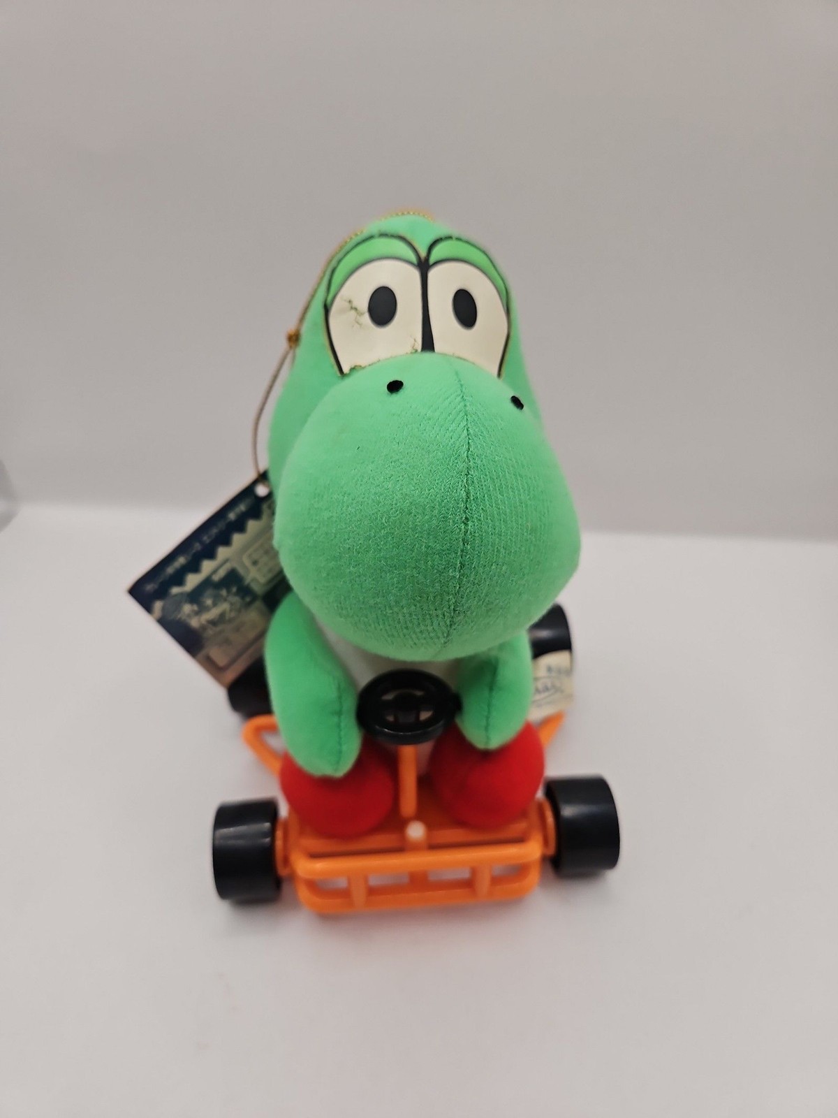 Takara 1993 Super Mario Kart Yoshi Plush Doll Toy Nintendo Japan w/ Tags WHEEL
