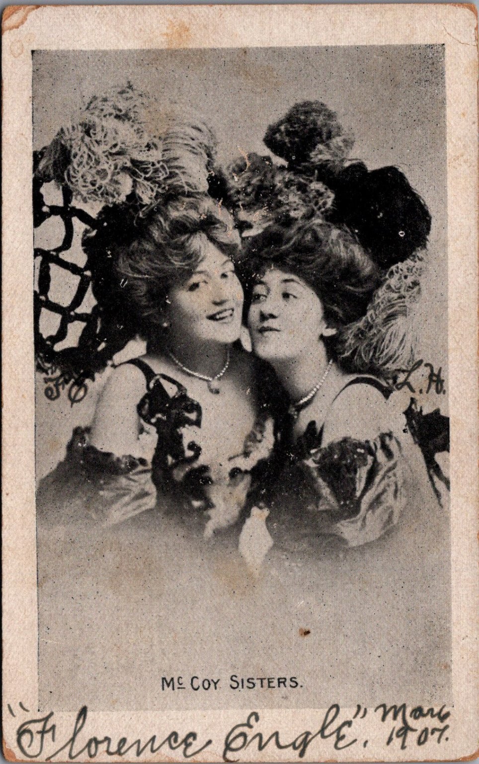 1907 McCoy Sisters RPPC Postcard Boyertown PA Vaudeville Performers 1907 McCoy Sisters RPPC Postcard Boyertown PA Vaudeville Performers
