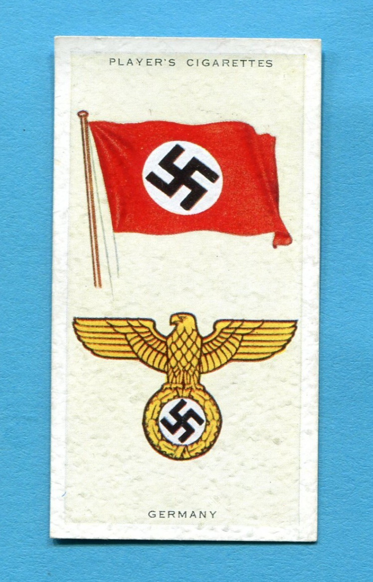 1936 JOHN PLAYER & SONS NATIONAL FLAGS AND ARMS TOBACCO CARD #19 GERMANY