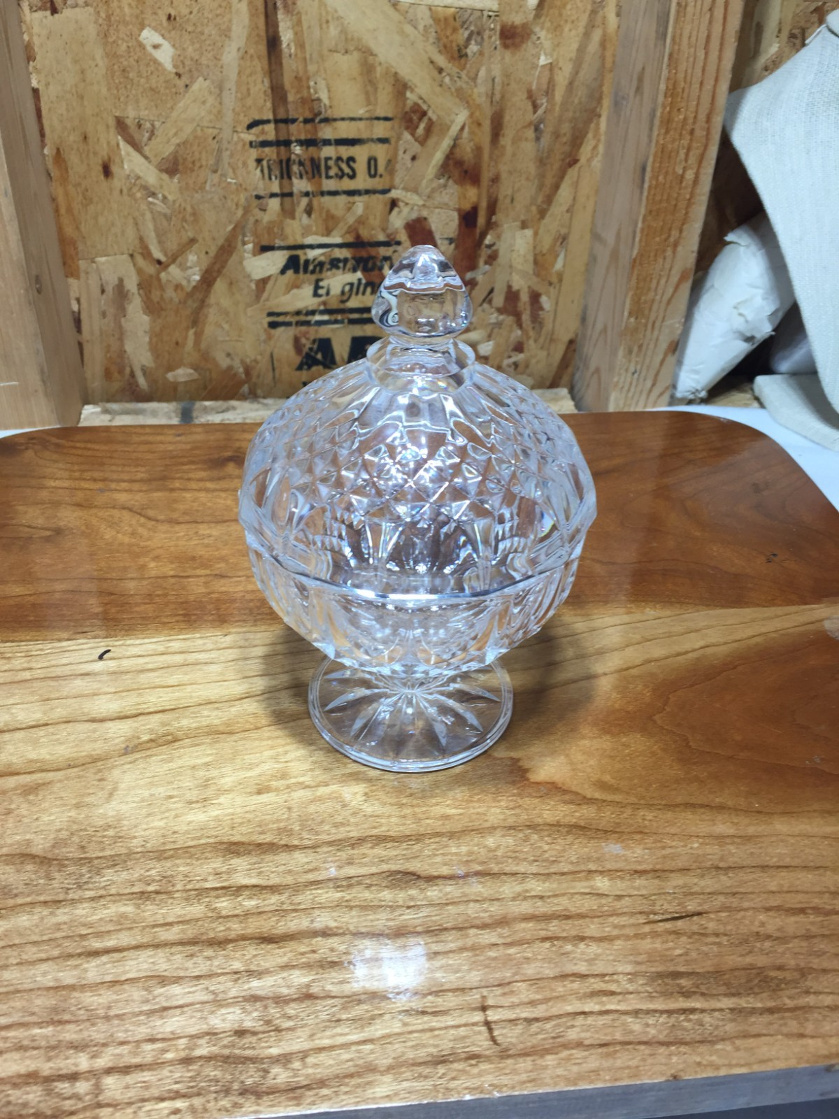 VTG Cristal d'Arques-Durand Longchamp Clear Lead Crystal Footed Candy Dish
