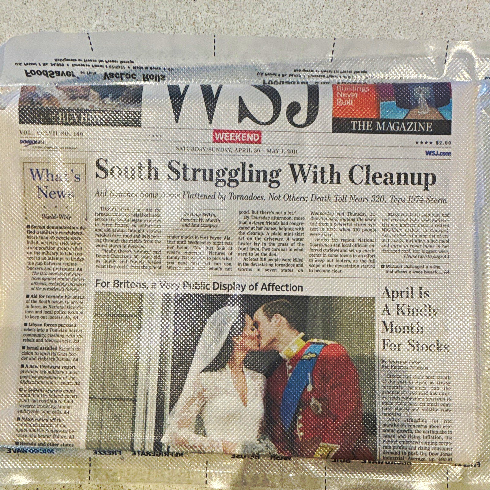 Wall Street Journal, William and Kate Royal wedding article April 2011￼
