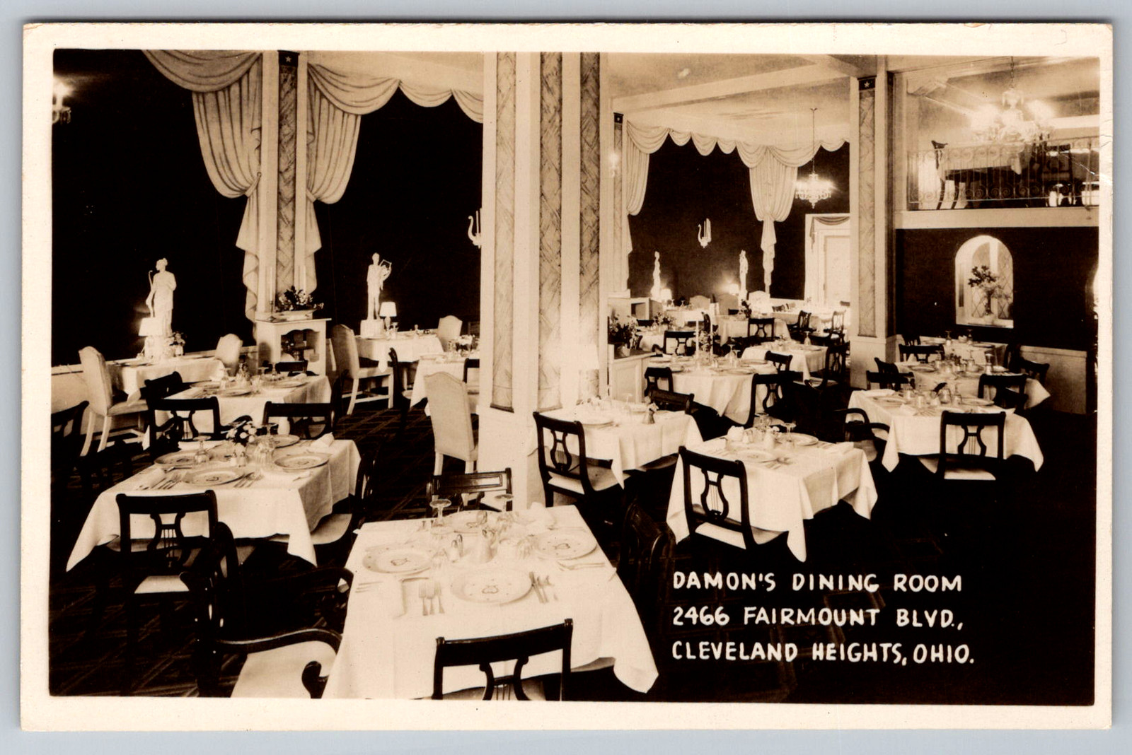 RPPC Damon's Dining Room Fairmount Blvd Cleveland Heights Ohio Postcard