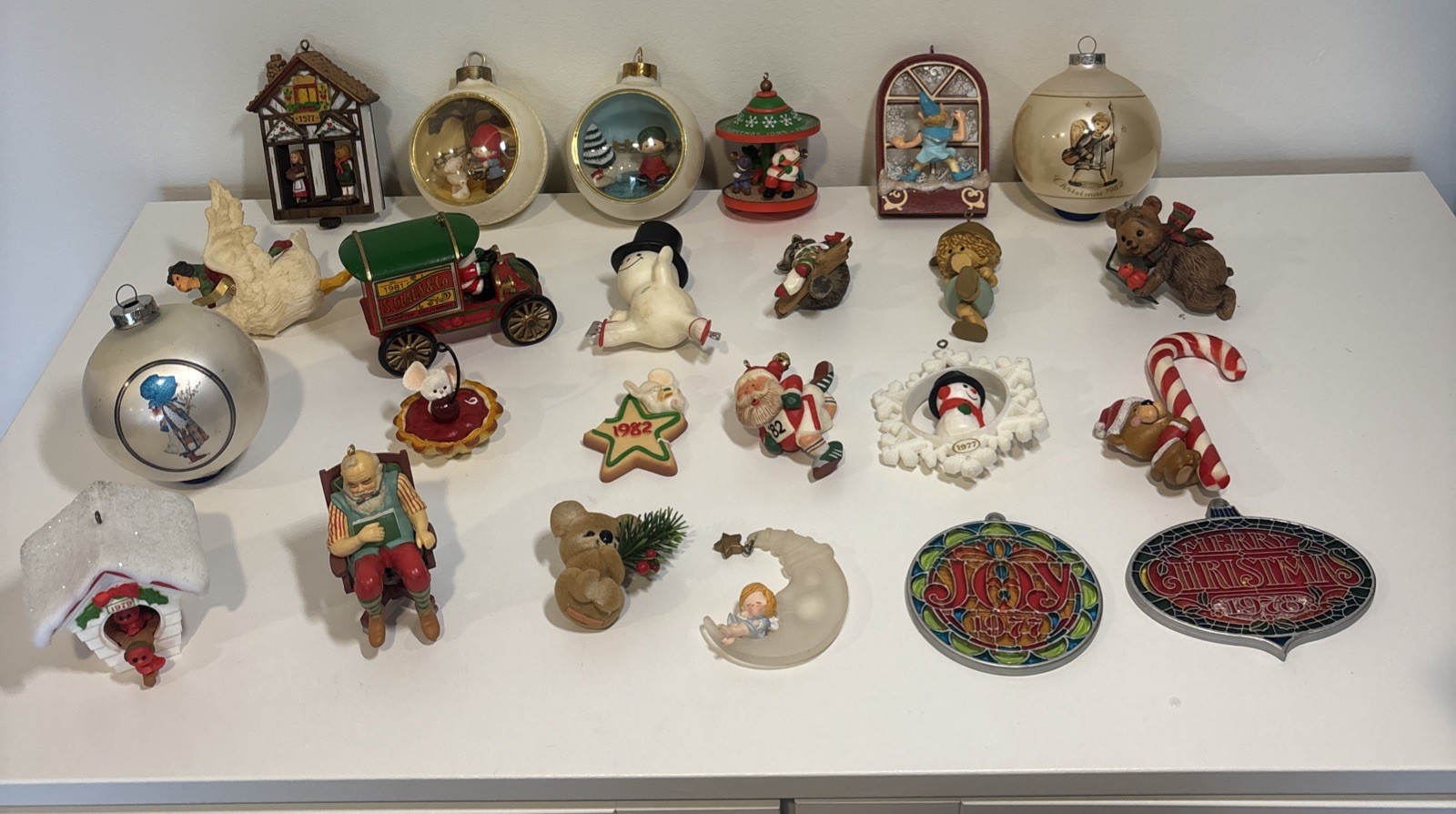 Lot of 24 Vintage Assorted Hallmark Ornaments- no boxes