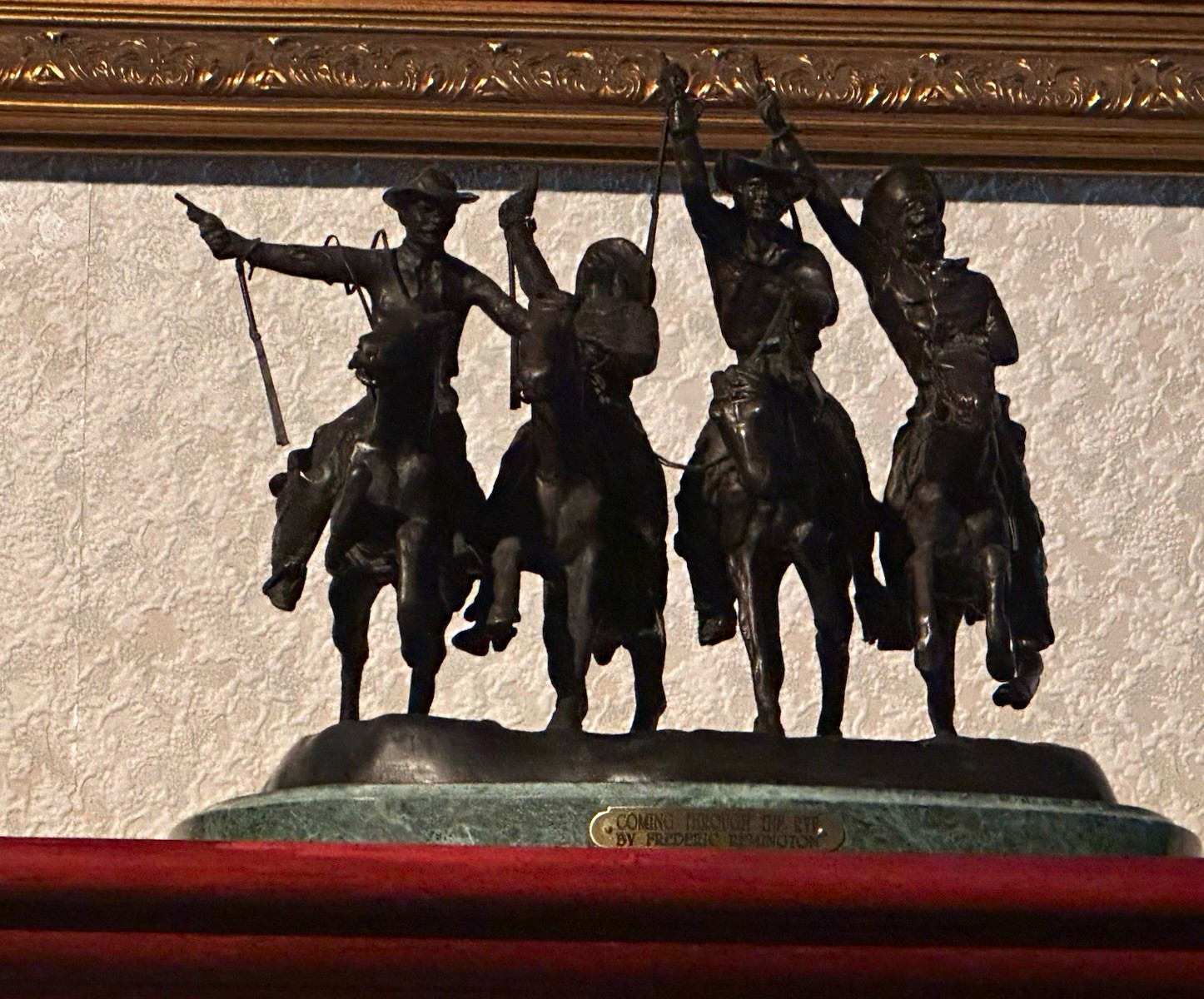 Frederic Remington Coming Through the Rye Bronze Sculpture Signed 3D Effect