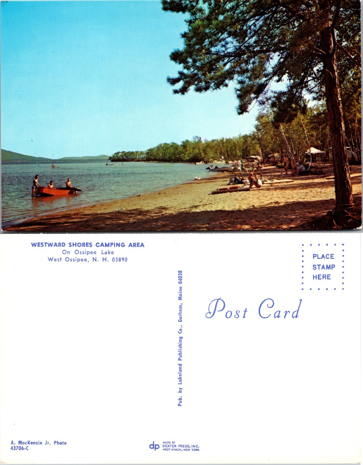 Westward Shores Camping Area New Hampshire NH Postcard