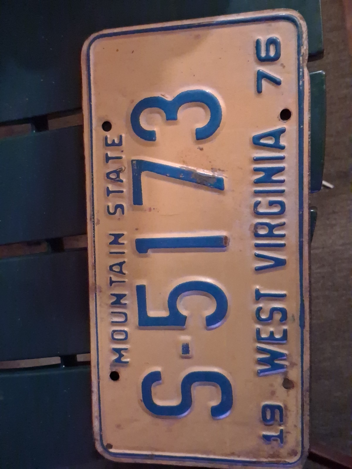 Wva Liscense Plate 1976 Mountain State S-5173