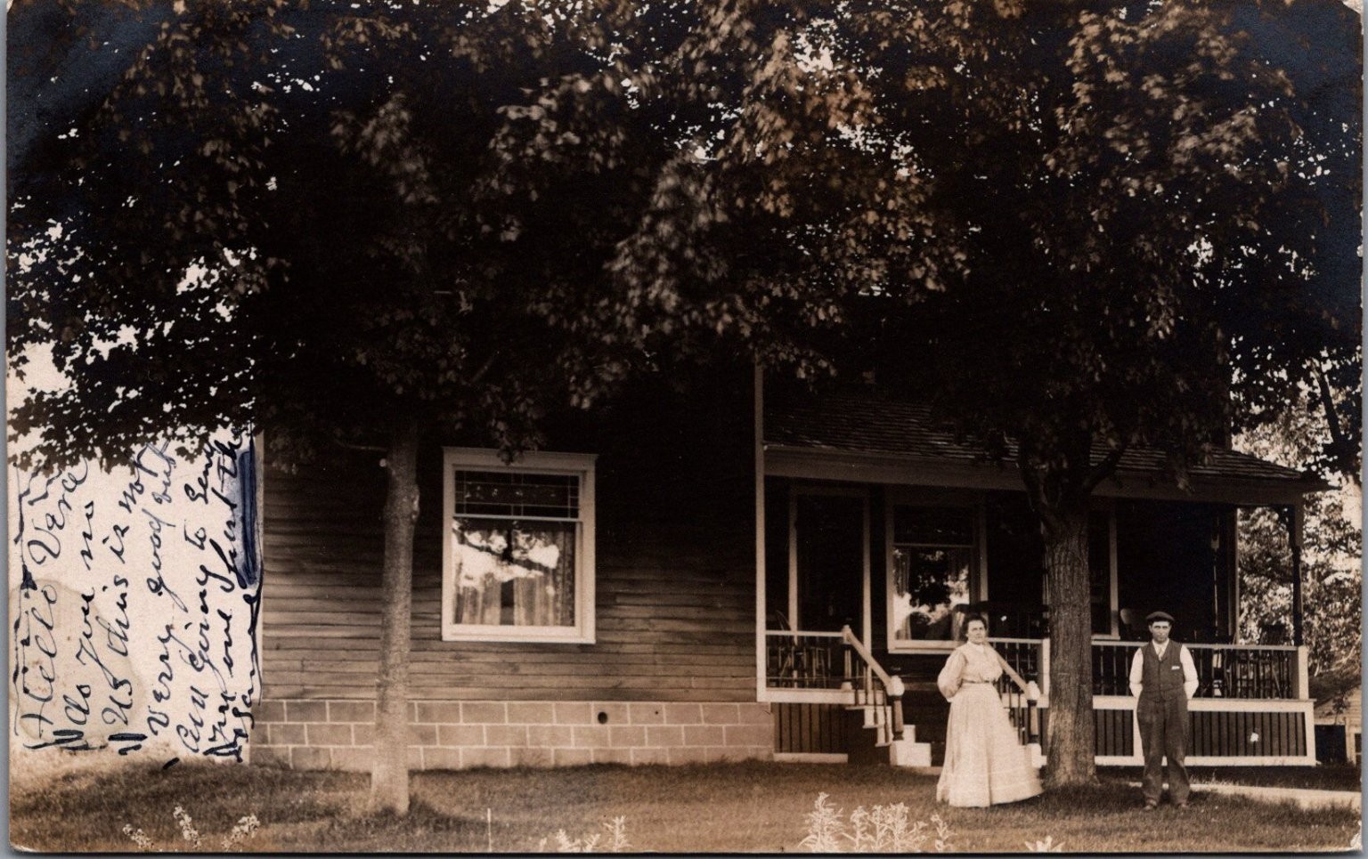 1908 RPPC Burlington Home, Couple, Charlotte Michigan Addressed Postcard 1908 RPPC Burlington Home, Couple, Charlotte Michigan Addressed Postcard