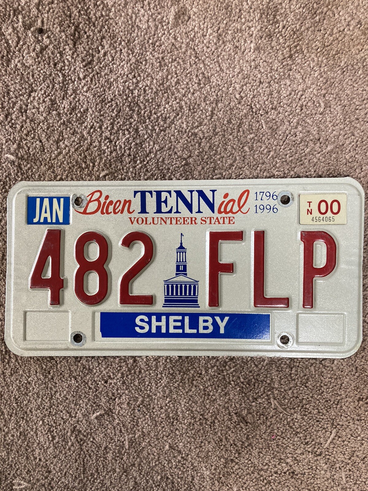 2000  Tennessee License Plate - 482 FLP - Nice