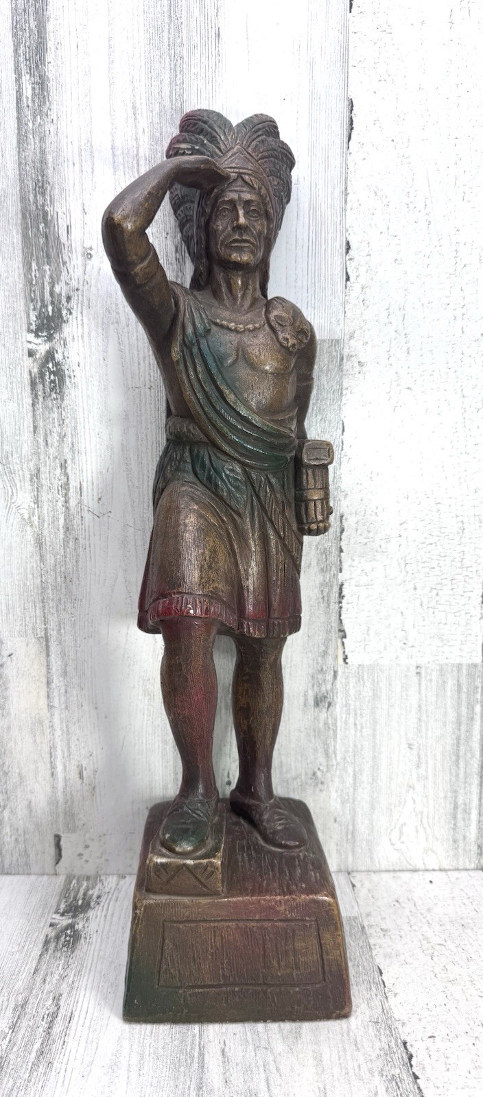 VINTAGE 1964 AUSTIN PRODUCTIONS CHALKWARE CIGAR STORE NATIVE AMERICAN INDIAN 20\