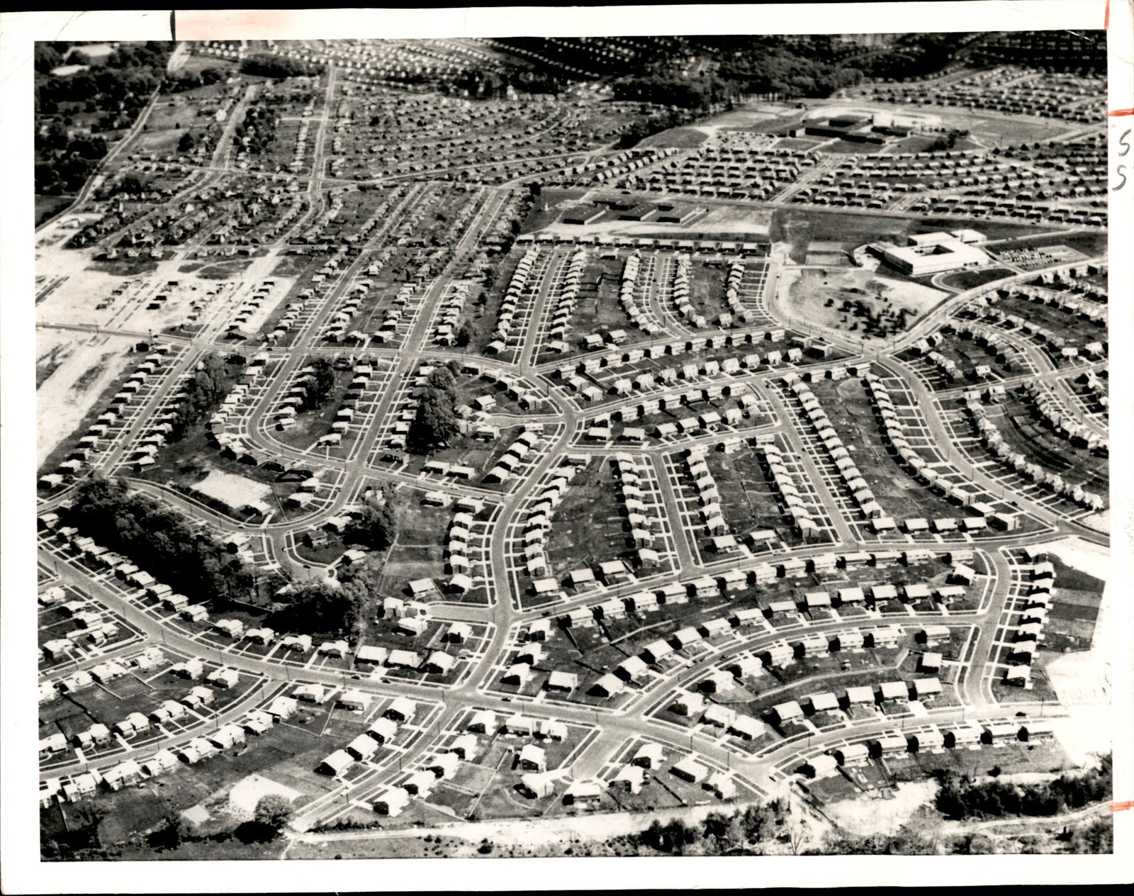 LG56 1965 Original AP Photo WHEATON MARYLAND RESIDENTIAL NEIGHBORHOOD AERIAL