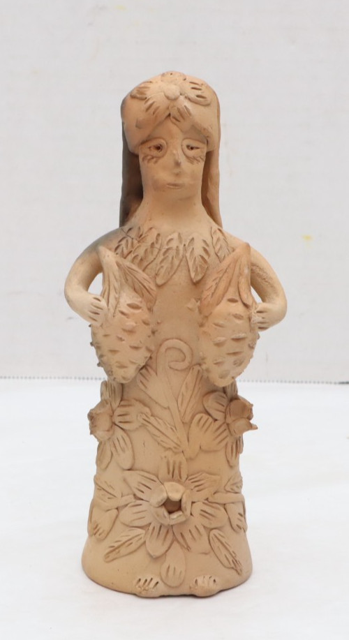 Mexican Oaxaca Teodora Blanco Folk Art Pottery Clay VTG Figurine Sculpture 7.25\