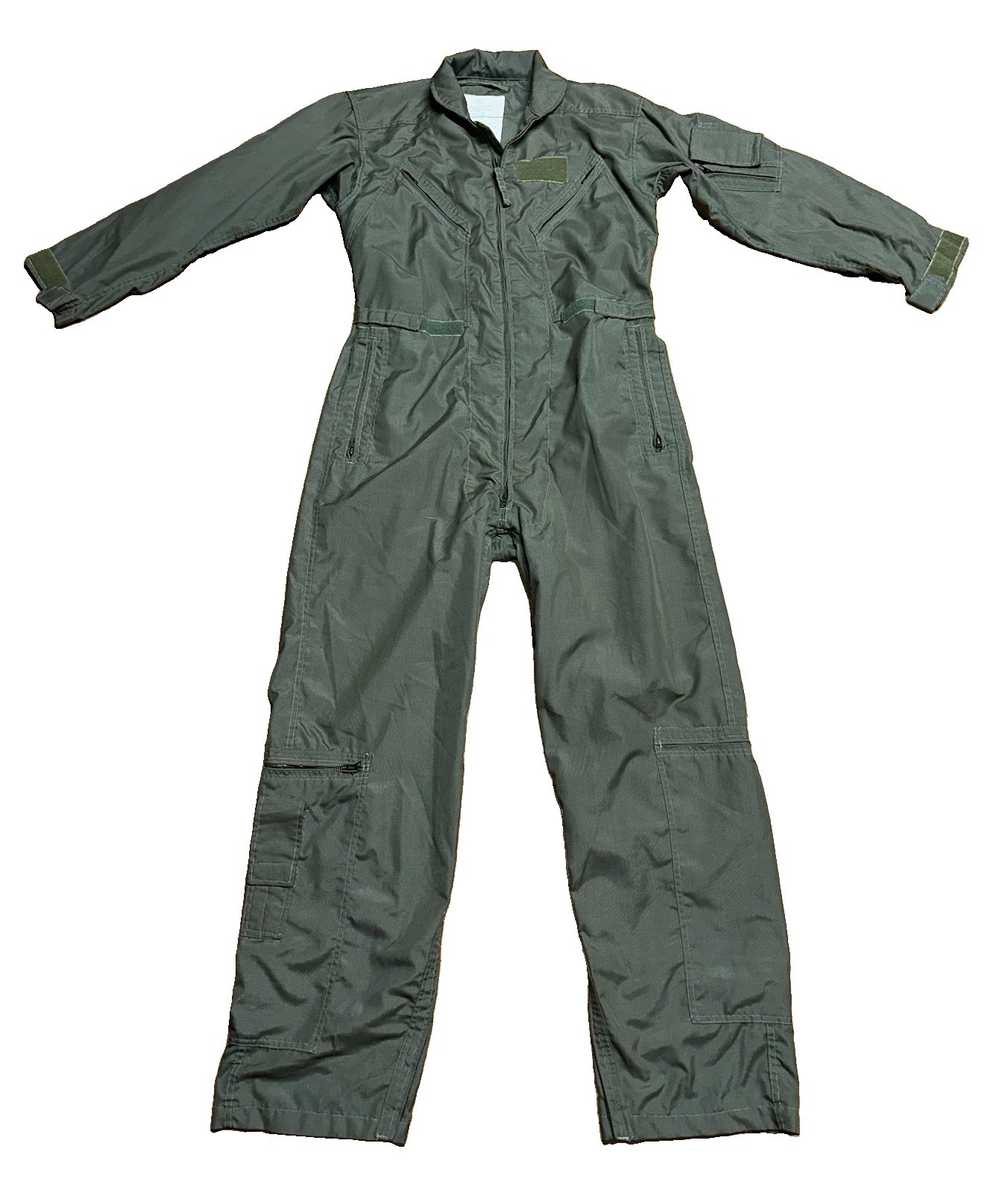 NWOT VTG US MILITARY ISSUE GREEN PILOTS FLIGHT SUIT, COVERALLS CWU-27/P, 42L FR