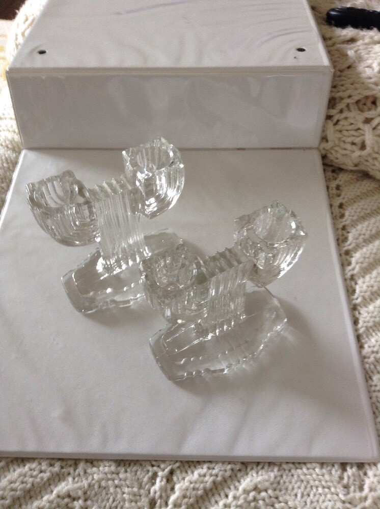 Vintage Candle Holders Anchor Hocking “Queen Mary” Pattern 1936-49 