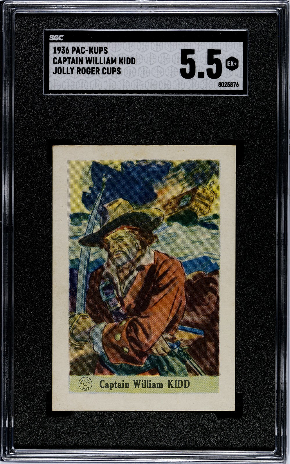 1936 Jolly Roger Card Captain Kidd Card 🏴‍☠️ William Kidd 🏴‍☠️ SGC 5.5