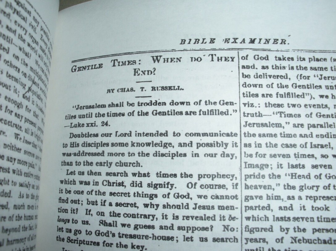 x-rare BIBLE EXAMINER 1876 GENTILE TIMES C.T. RUSSELL hardbound Watchtower