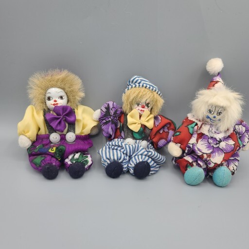 Vintage Clown Doll Sand Body Porcelain Head 5\
