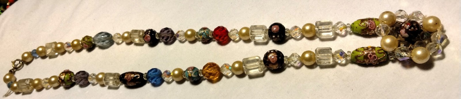 Vintage Venetian and Other Mixed Glass Beads Beaded Necklace