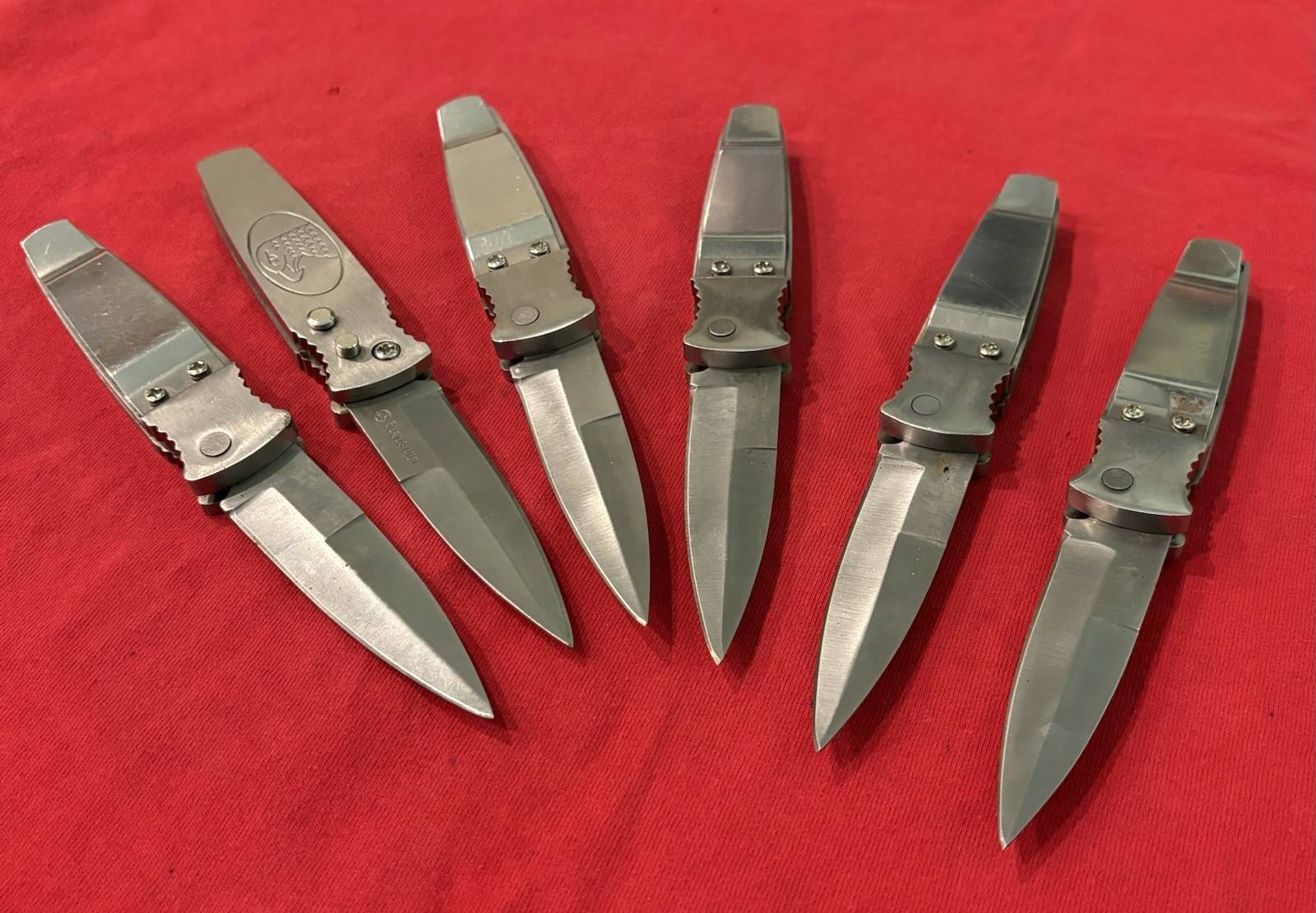 SIX MIN SHENG POCKET KNIVES - ALL STAINLESS STEEL - POCKET CLIP - DAGGER BLADE SIX MIN SHENG POCKET KNIVES - ALL STAINLESS STEEL - POCKET CLIP - DAGGER BLADE