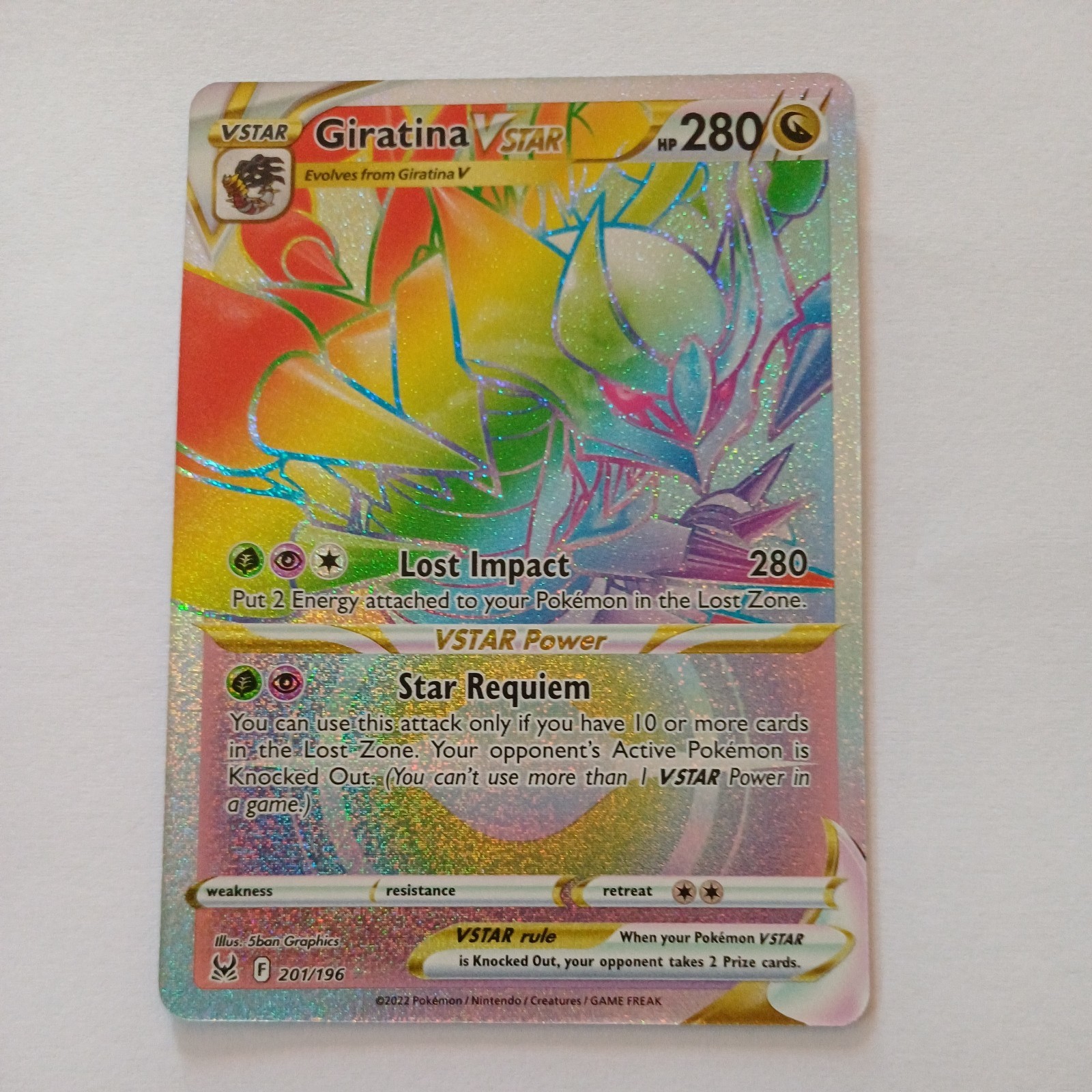 Giratina VSTAR (Secret) 201/196 Swsh11: Lost Origin Holo