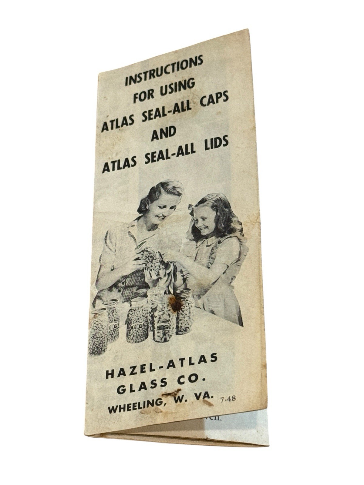 Vtg 1948 Atlas Seal-All Mason Jar Canning Instruction Booklet Hazel Atlas