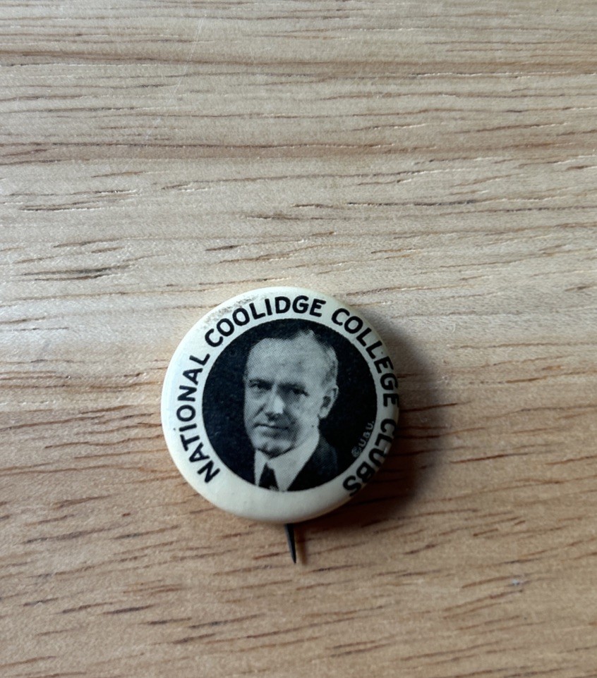 1924 Calvin Coolidge National College Clubs Political Pinback Whitehead & Hoag
