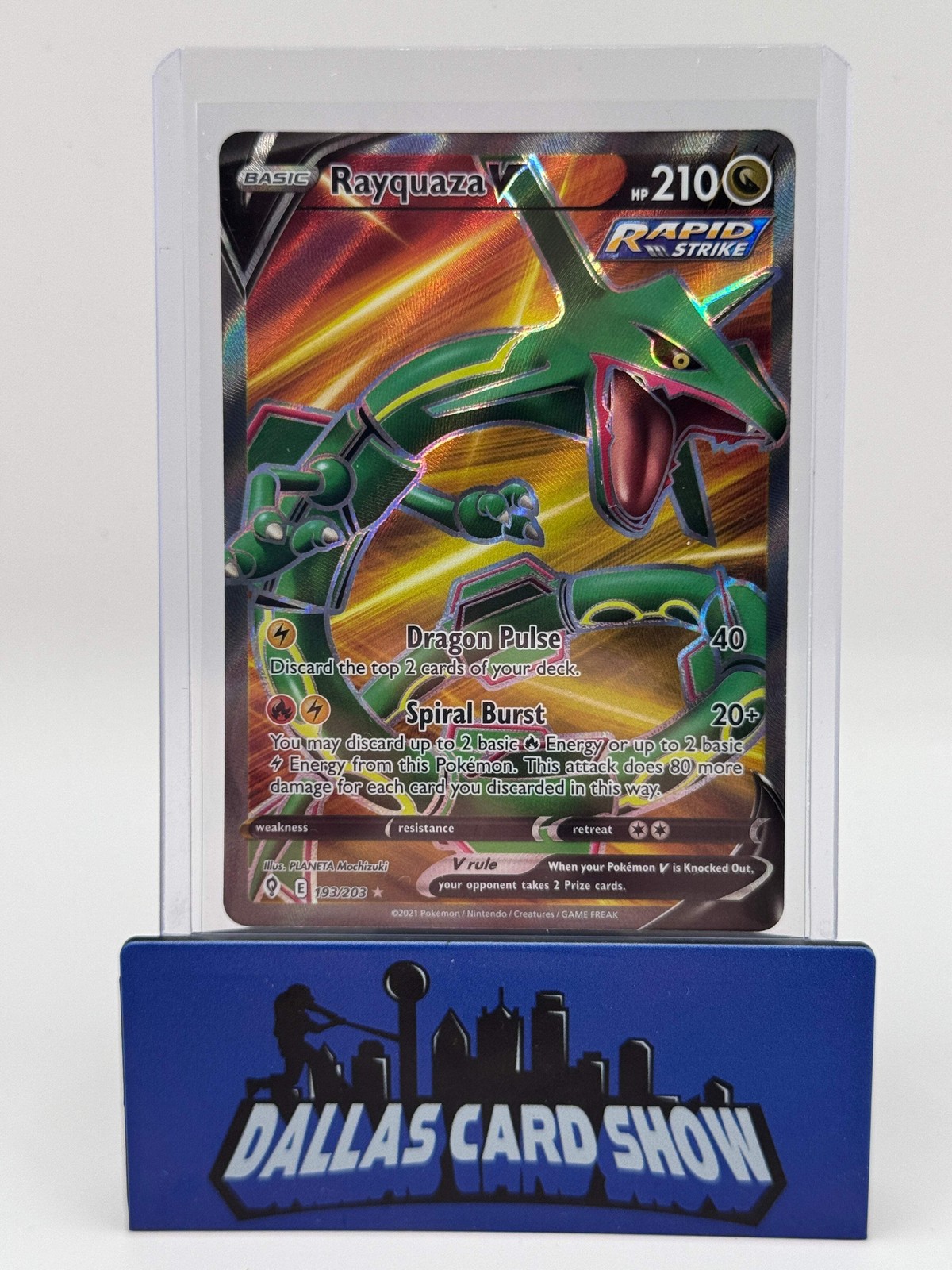 2021 Pokemon - Rayquaza V (Full Art) - 193/203 Evolving Skies NM