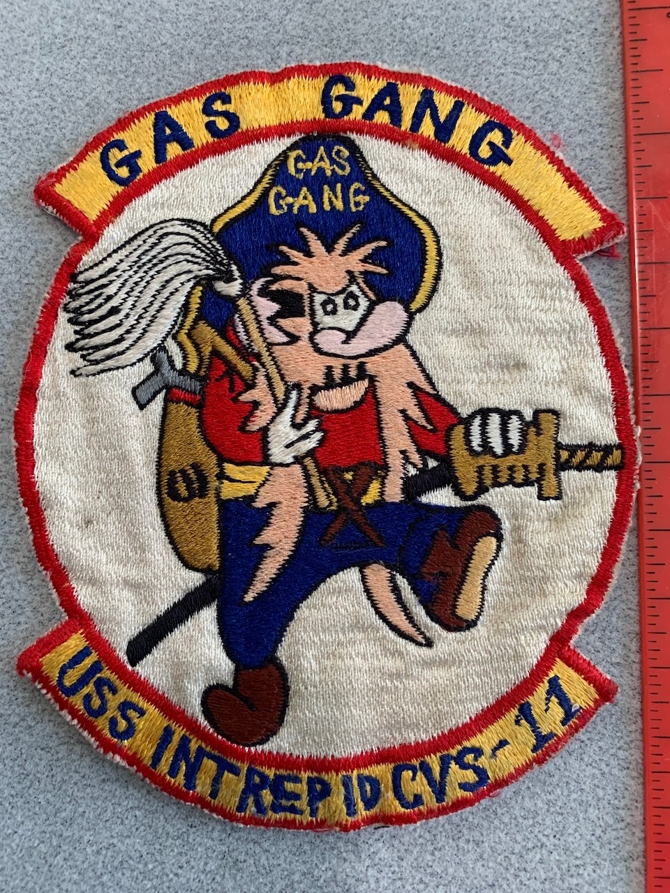 Original Vietnam Era USS Intrepid, CVS-11 Cruise Patch, Gas Gang, 1965-1968 Original Vietnam Era USS Intrepid, CVS-11 Cruise Patch, Gas Gang, 1965-1968