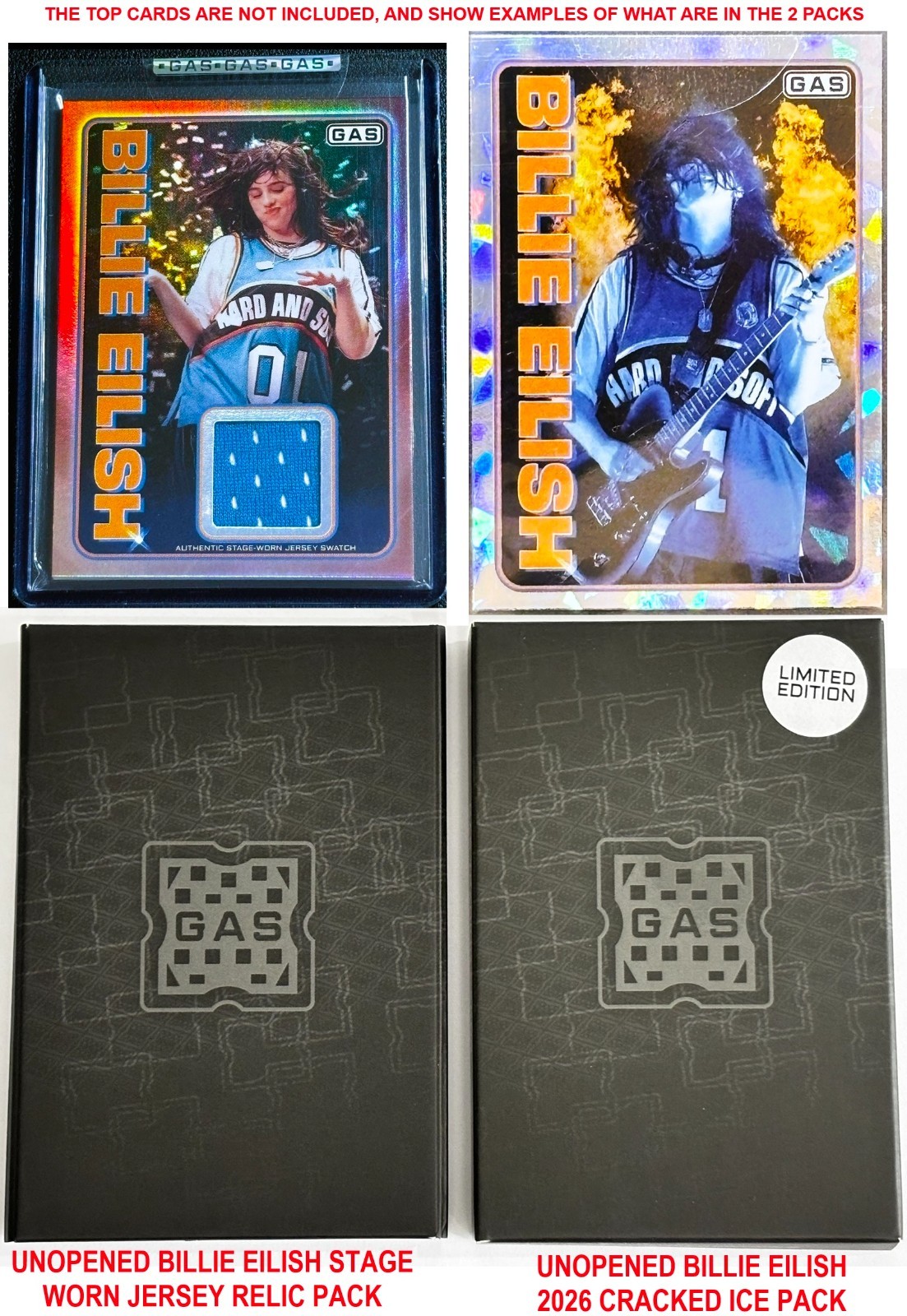 PRIVATE LISTING FOR laus35 = LOT of 2 Different BILLIE EILISH Card Packs * READ