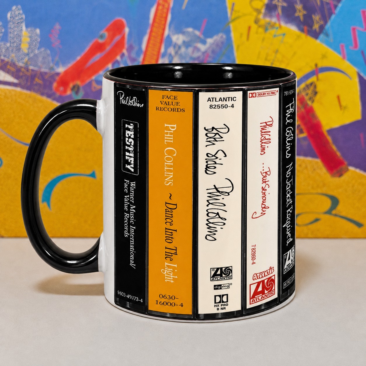 Phil Collins Coffee Mug 11oz Cassette Stack Albums
