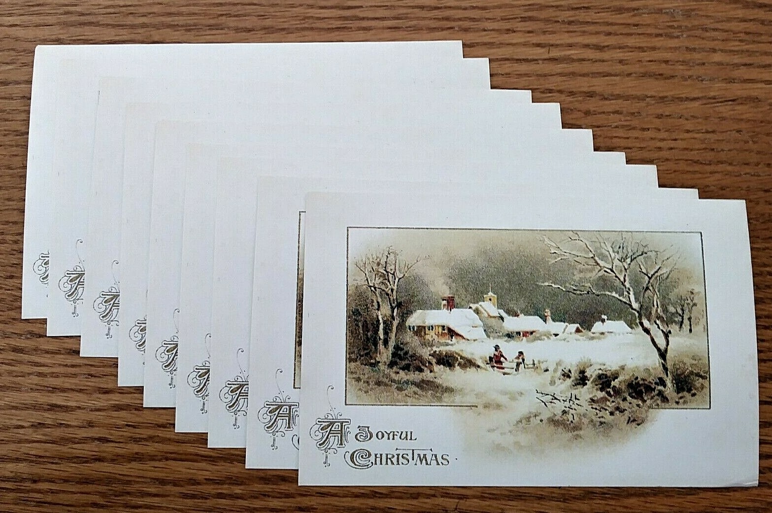 9 VTG. Unused Olympicard Post Cards Blank Winter Scene A Joyful Christmas Lot