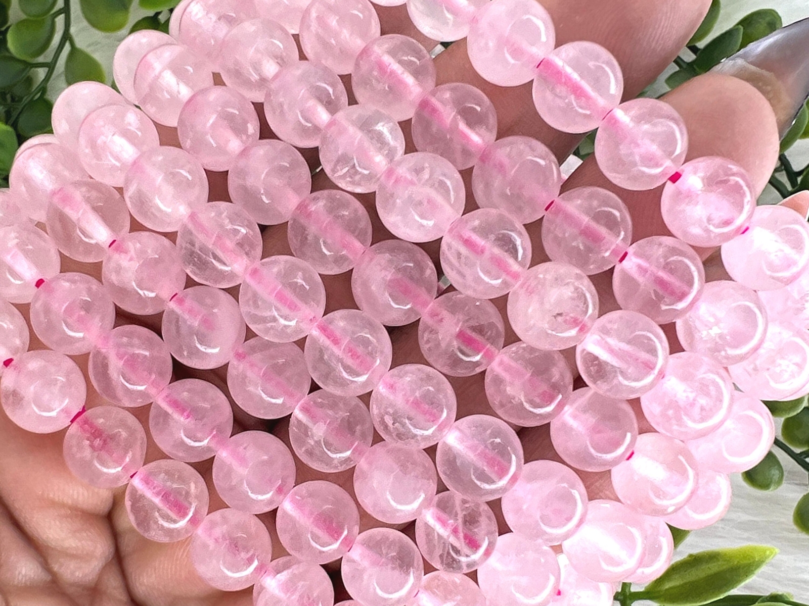 Rose Quartz Bracelet - 8MM Rose Quartz Beaded Bracelet - Rose Quartz Bracelet -