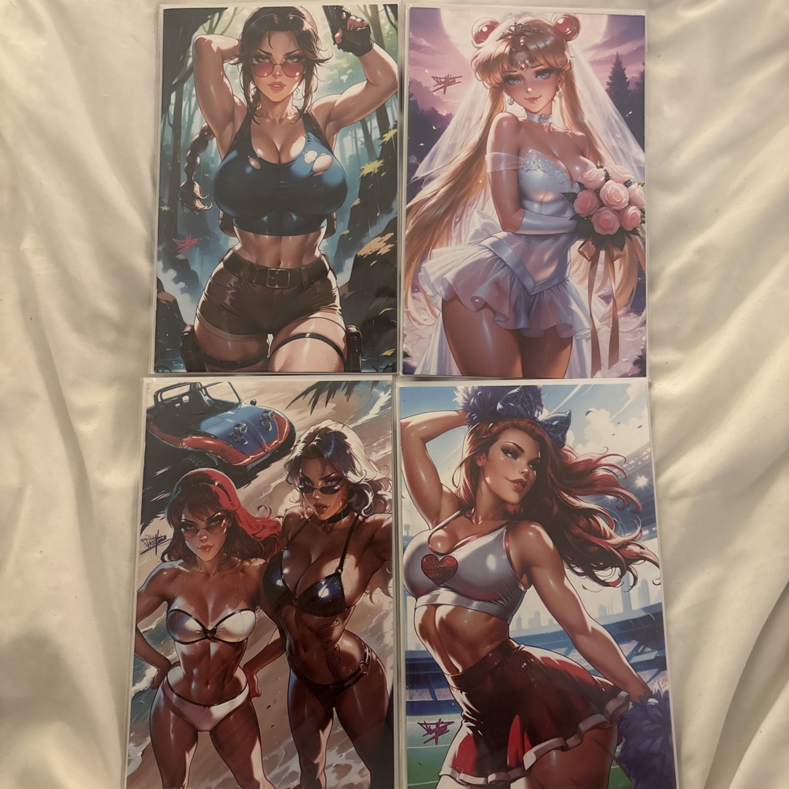 Artist Alley Comics Multiverse Saga Lot of 4 (MJ Tomb raider Sailor Moon)