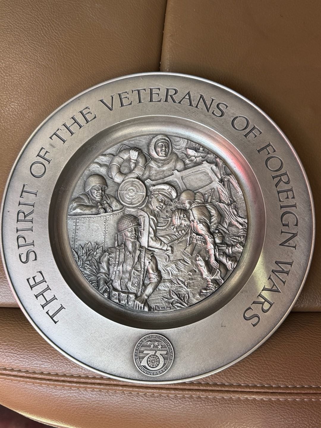 VFW The Spirit of the Veterans of Foreign Wars Pewter Plate Limited Edition 0158