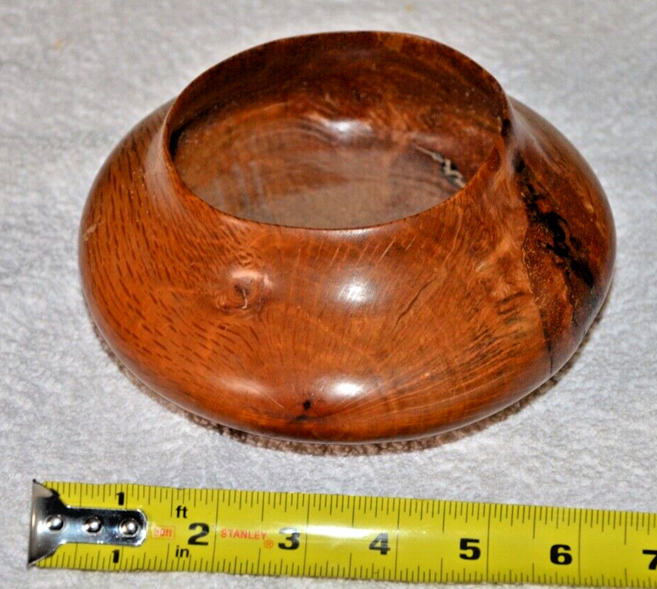 Vintage OAK Wood Bowl Artist Signed  Hand Turned 6\