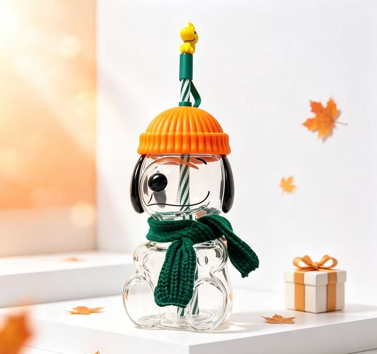 LUXURY New 2026 Starbucks x Peanuts Snoopy Glass Cup Gift For Halloween LUXURY New 2026 Starbucks x Peanuts Snoopy Glass Cup Gift For Halloween