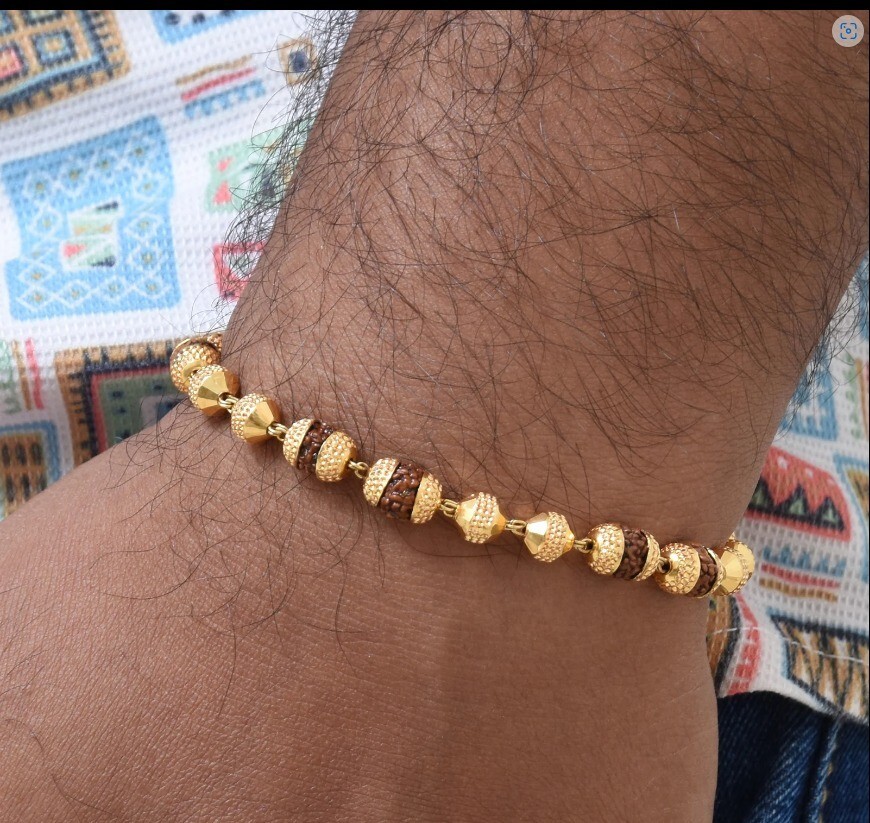 Best Quality Gold Plated Rudraksha Bracelet for Men