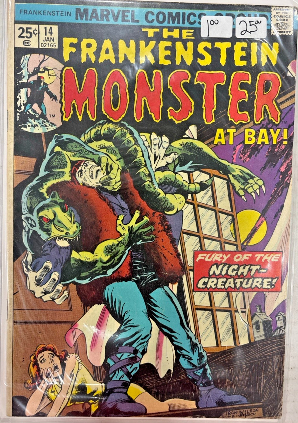 Marvel Frankenstein Monster #14 1975 Bronze Age Horror Comic VG GD